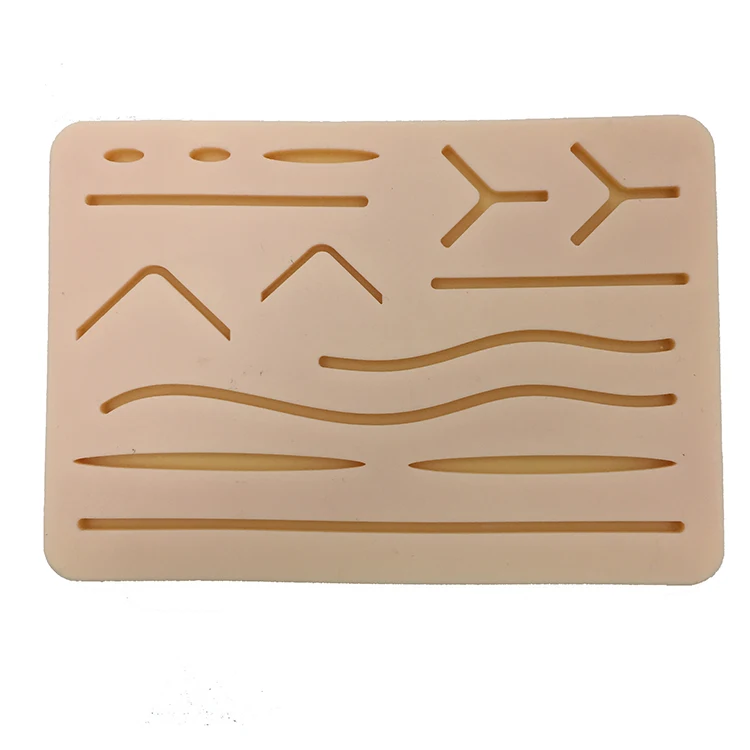Skin Suturing Practice Suture Pad 3-Layer Suture Pad With Wounds Silicone Rubber