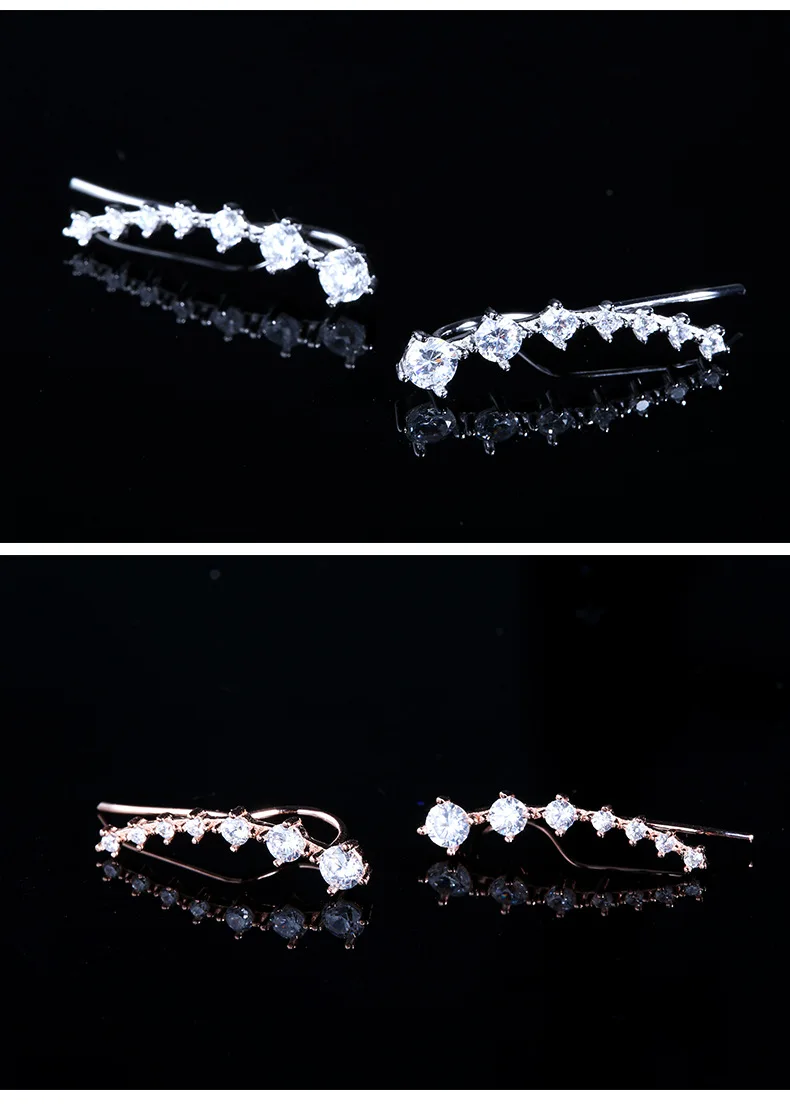 hot sale 2024 style fine silver jewellery clear cubic zircon sterling s925 silver tassel Fashion Korean Earrings For Women