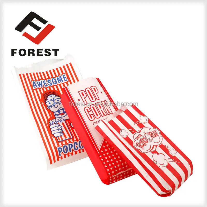 Free Mould Fee Stock Moulds Customized Logo Printed paper bag ,popcorn bags