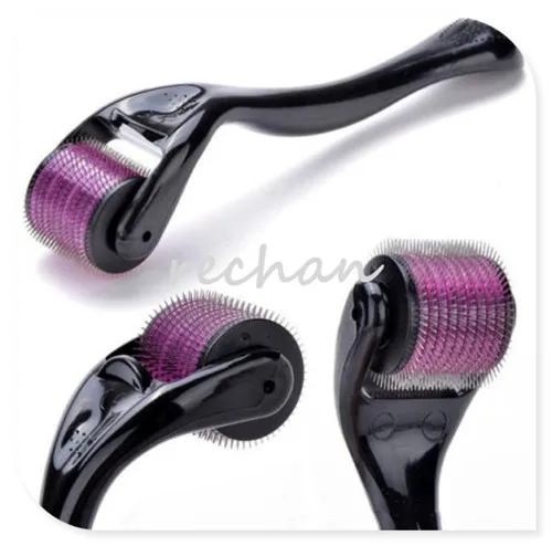 0.5-3.0mm 540 Microneedle Derma Roller Micro Needles Skin Therapy Health Han Beauty Massage Tool for Face Skin (0.25mm) (Purple)