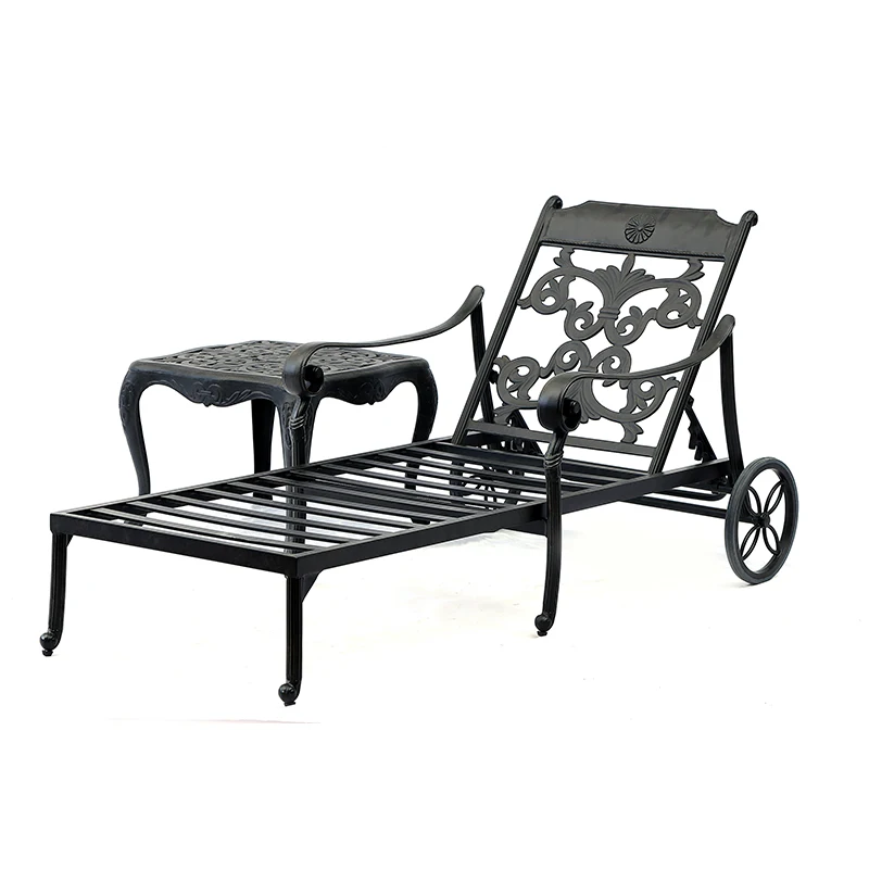 Алюминиевый уличный Солнечный Черный Уличный подъемный стул, уличный пляжный стул lyling bed