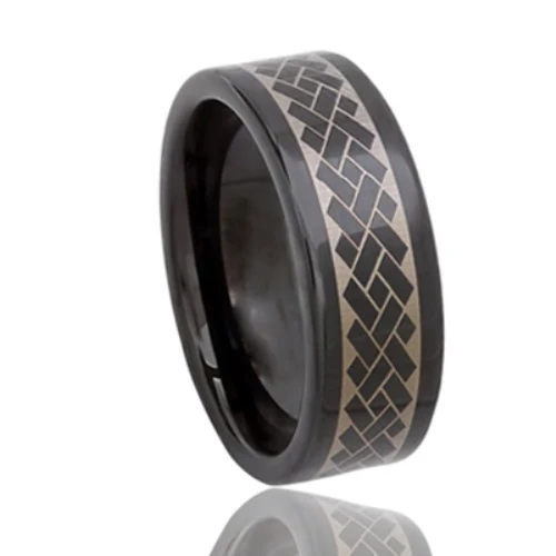2017 горячей продажи fashionalbe черный покрыло кольцо, кельтский мужские свадебные кольца вольфрама еврейской