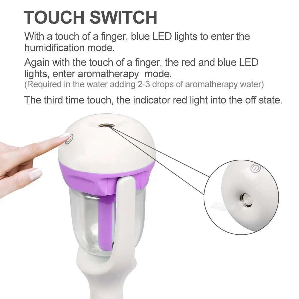 180 degree rotation car humidifier air fresher, ultrasonic humidifier for car