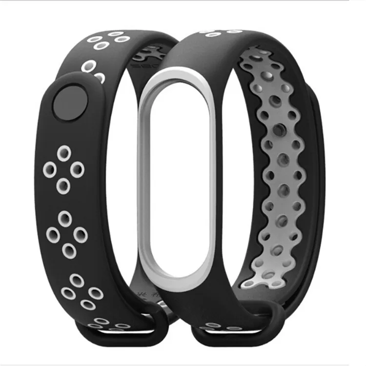 Sport Edition Wrist Strap Colorful Silicone Bracelet Double Color Replacement Wristband for Xiaomi Mi Band 3