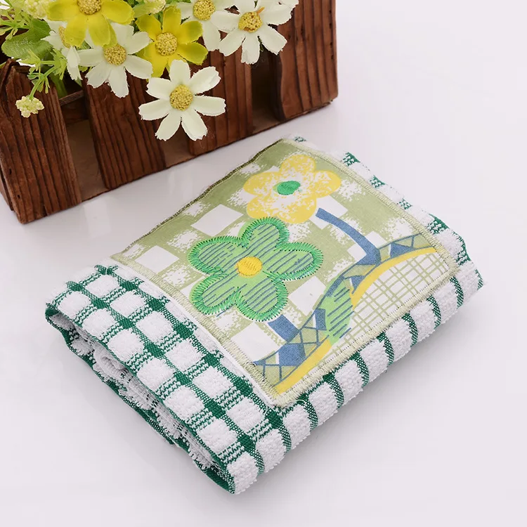 China Factory Professional Customized 100% Cotton Absorbent Embroidery Tea Towel With Custom Logo
