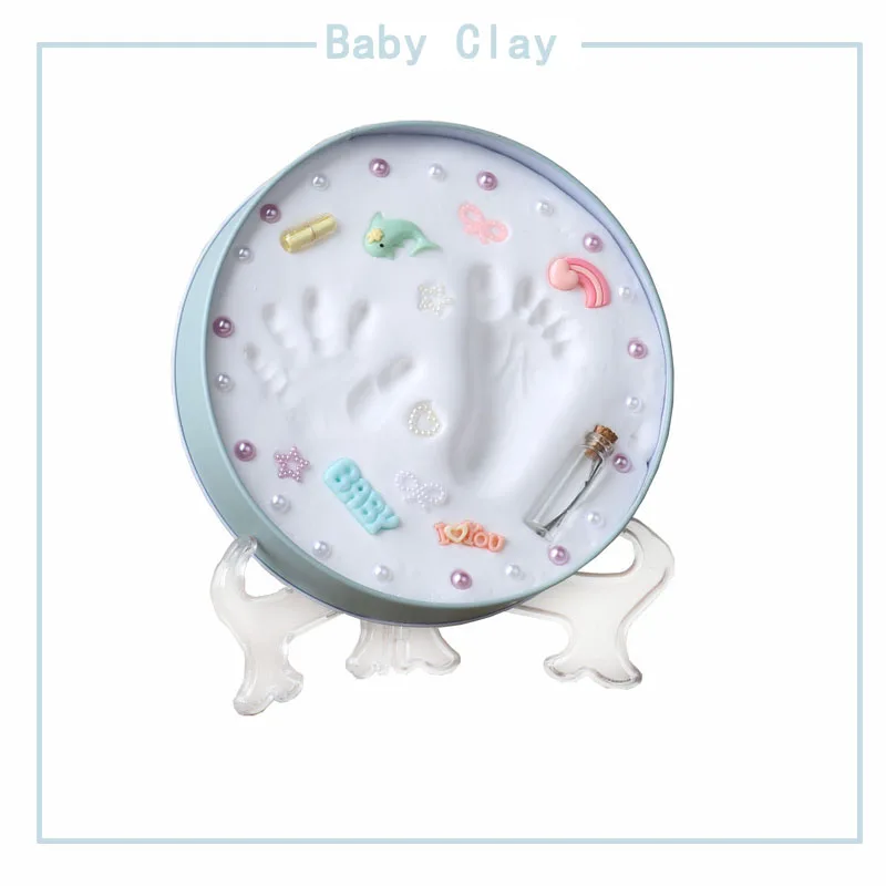 DIY Memorable Newborn Baby Gift clay Baby souvenir 12 month old baby handprint making gift