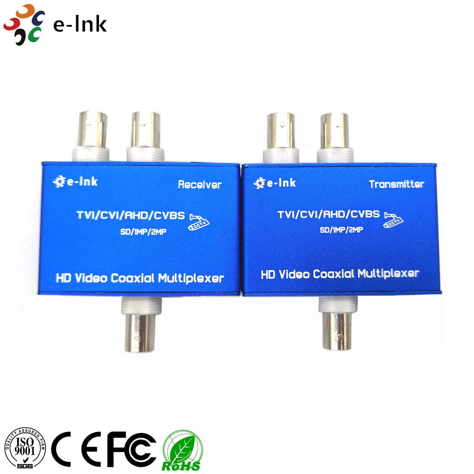 2 Channel CVI AHD TVI video multiplexer for over coaxial cable
