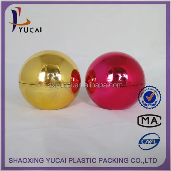 Shangyu yucai packaging acrylic cream jar red 50g round ball plastic container acrylic cosmetic jar