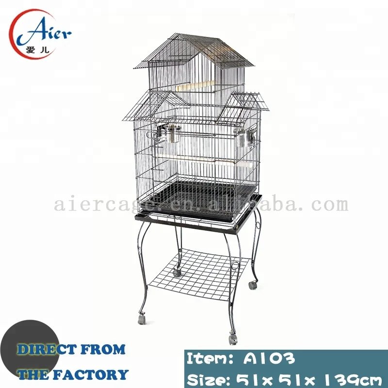 Wrought Iron Breeder Accessories Acrylic Finches Hanging Stand Folding For Birds Cages Big Breeding Flight Extra Large Bird Cage