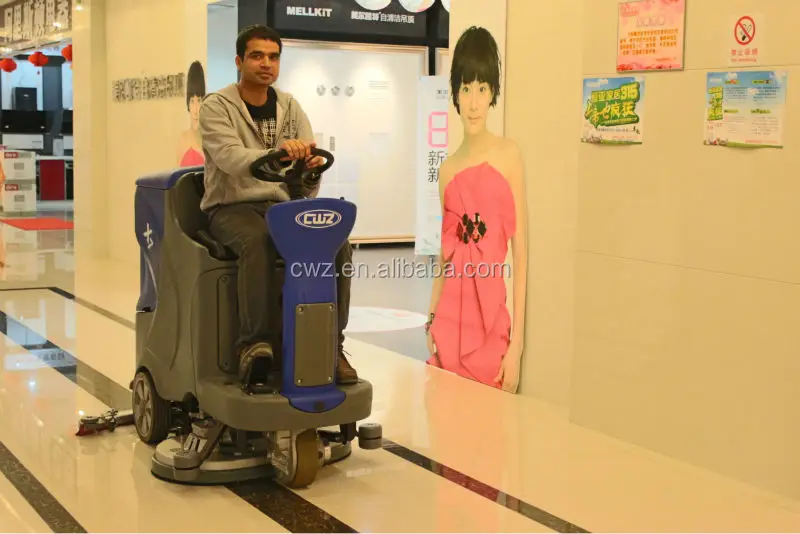 CE ISO approved driving type floor scrubber cleaning machine with Ametek vacuum motor