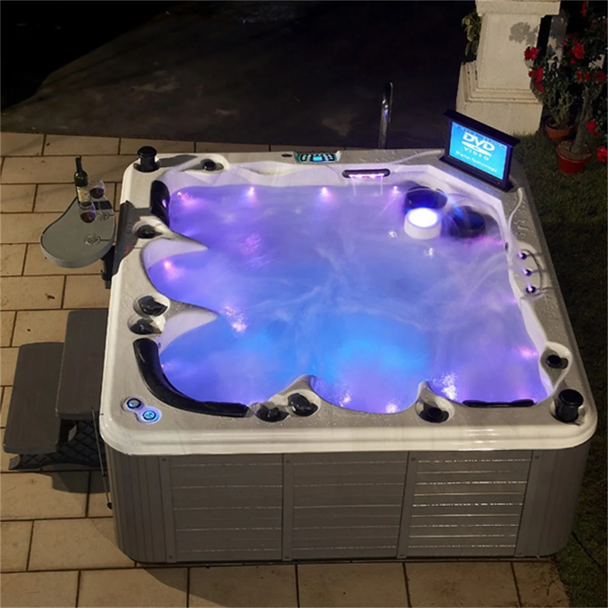 Sunrans luxurious acrylic outdoor spa air whirlpool hydro hot tub for 5 people