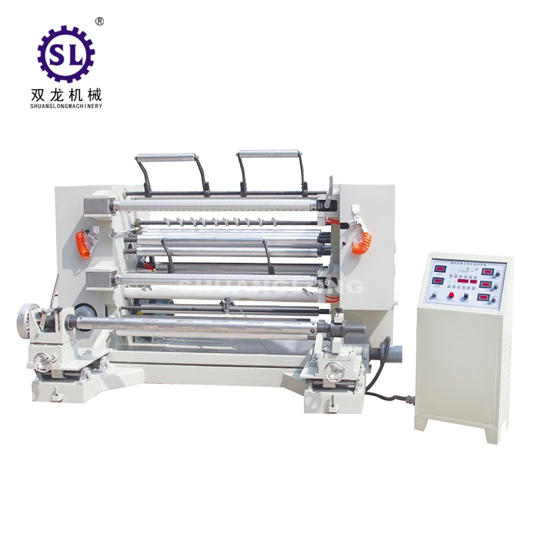 20151017 Automatic Small Label Jumbo Kraft Paper BOPP Plastic Film Roll Cutter Slitter Rewinder Cutting Slitting Rewinding