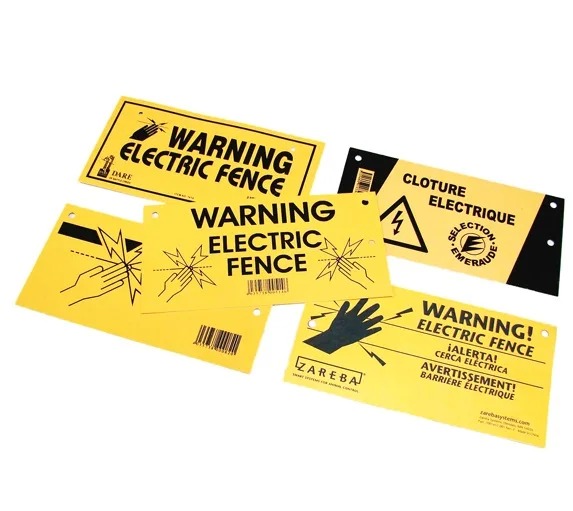 Custom Logo Waterproof Electric Fence Warning Sign With Pre-Drilled Holes