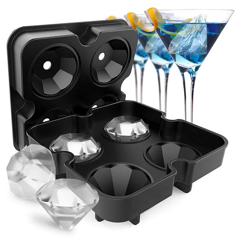 3D Diamond-Shaped Silicone Ice Cube Tray Ice Cube Mold