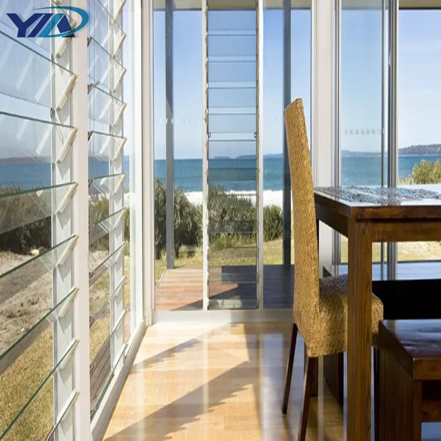 Price of Unbreakable Bathroom Jalousie Window Glass Type with Built in Blinds