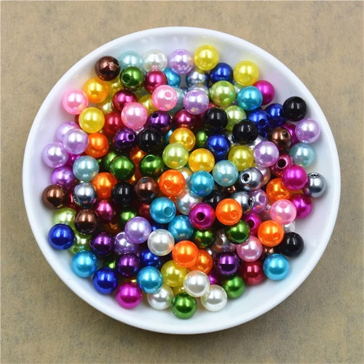 
Wholesale custom abs colorful plastic imitation pearl beads for bracelet making 