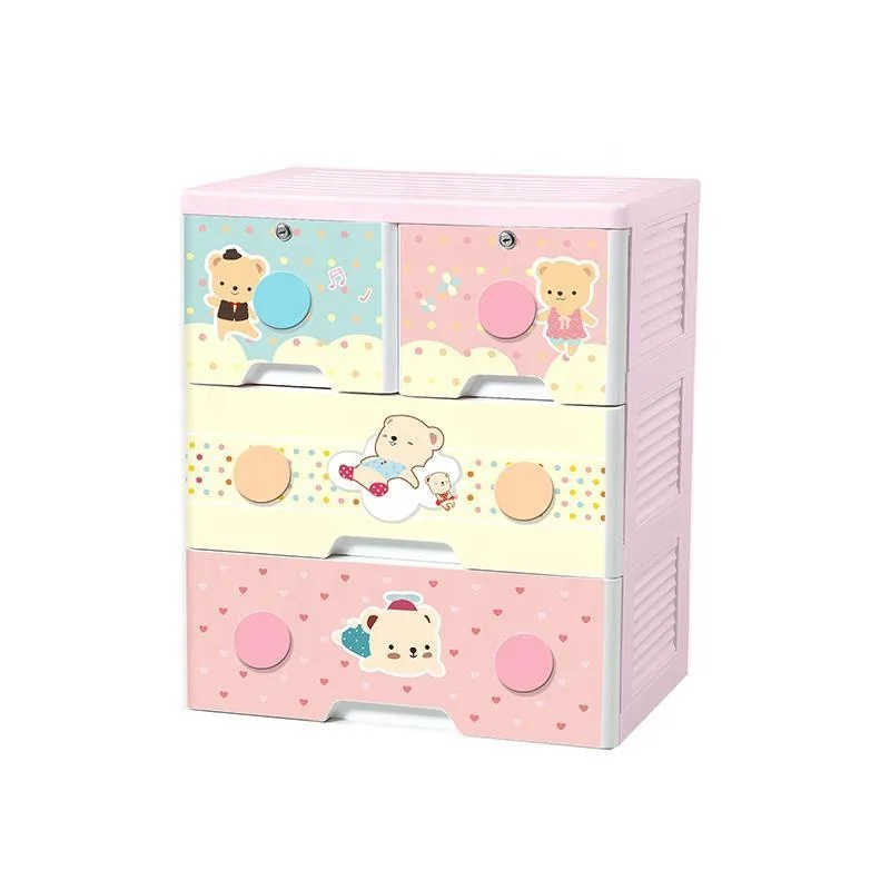 3 Tier bedroom kids plastic wardrobe design