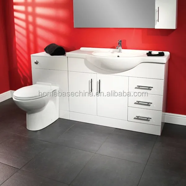 Bathroom ceramic wc toilet with mirror and shelf