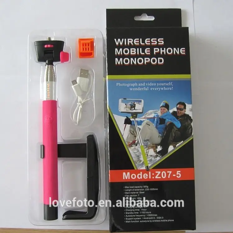 2014 selfie палку затвора с беспроводная монопод для мо и андроид z07-5