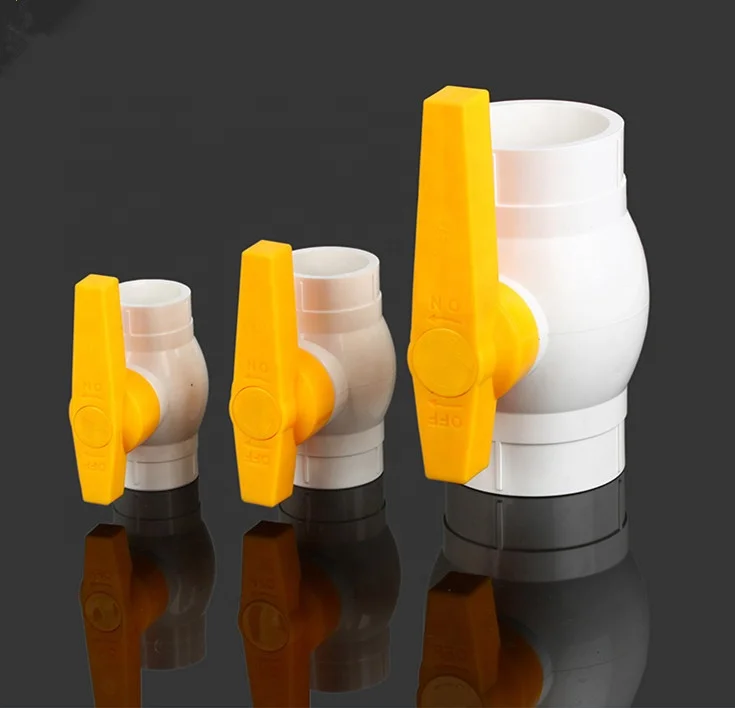 Free sample professional OEM support PVC compact ball valve in yellow handle  (BD-1701 )
