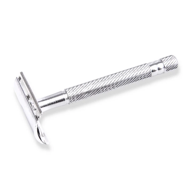D647 customized logo acceptable sliver metal handle safety razor