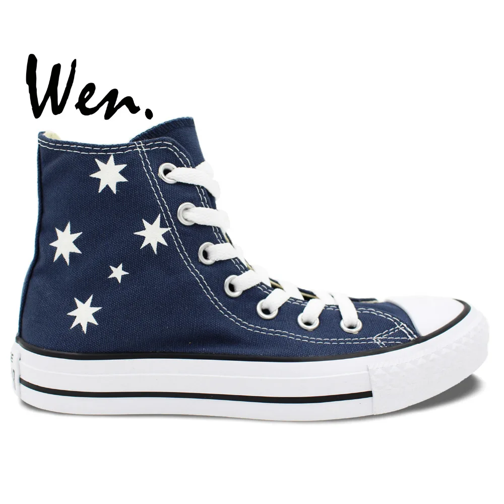 Australia Flag Design Color High Top Painted Canvas Shoes