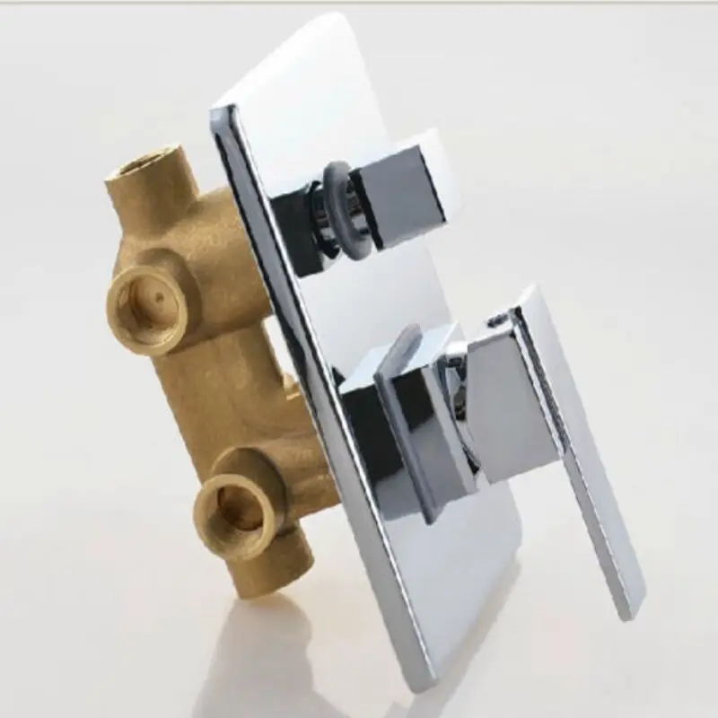 Новый Wall-mount 3 способа душевой кран управления клапаном W/переключателем квадратная пластина смеситель