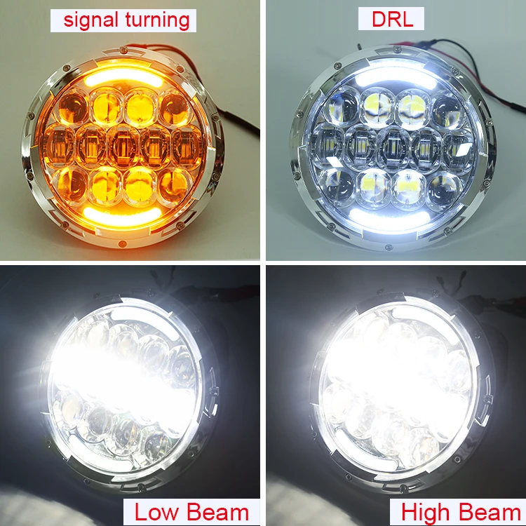 High/Low Beam rgb thar lamps  7 inch led headlight for jeep 7 inch 105w led round headlight