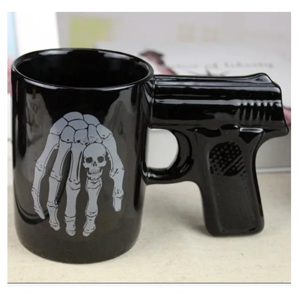Gun Pistol Shaped Ceramic Tea Coffee Mug Cup