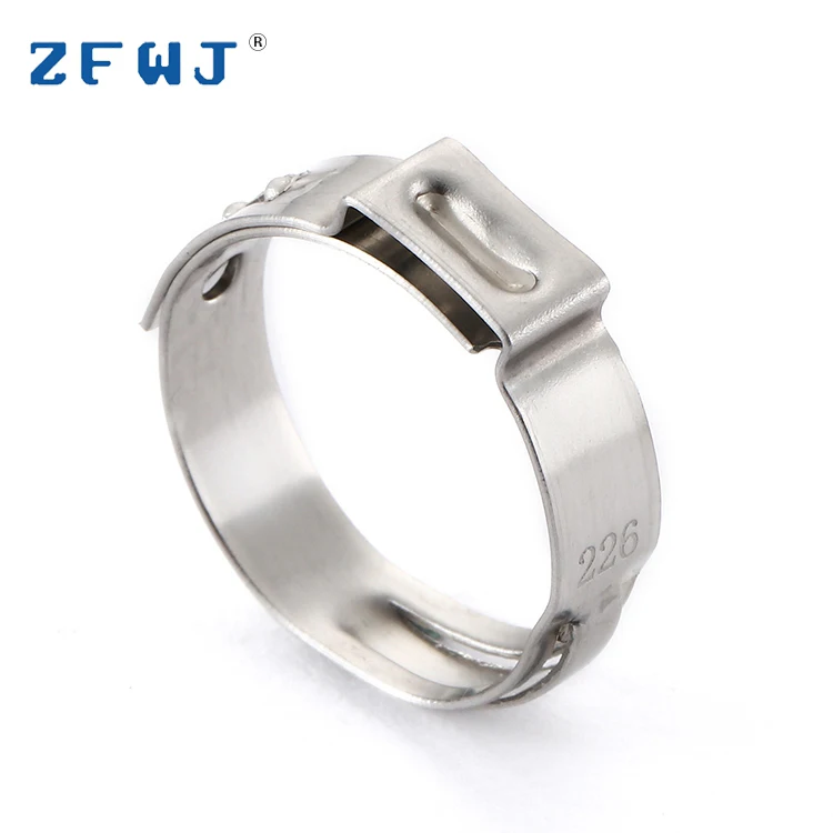 19.5-21mm stepless single ear hose clamp stainless steel fasten clamp
