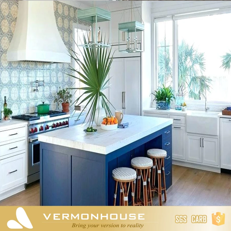 2018 Hangzhou Vermont Kitchen Furniture Set with Nice Curved Design Made in China