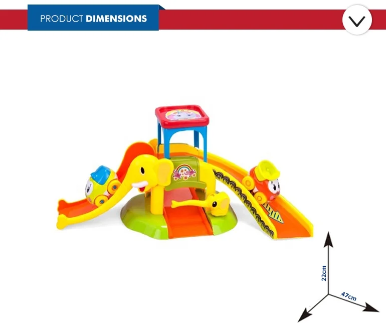 Early education elephant cartoon diy kids parking lot toy for baby