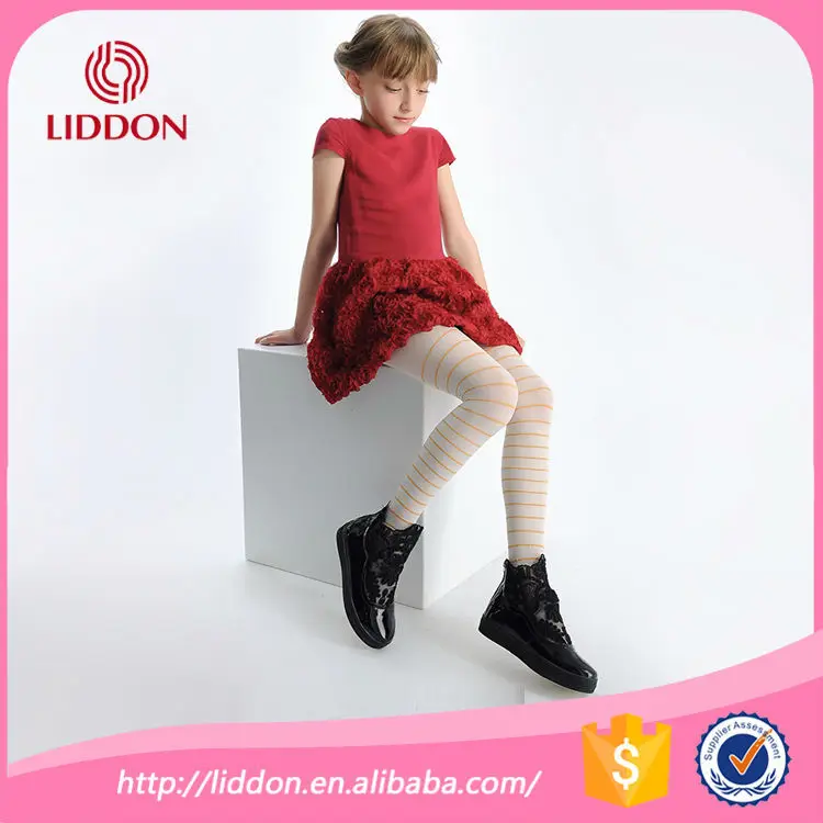 Дешевые оптовые детские нейлоновые колготки в полоску, белые колготки в полоску для девочек