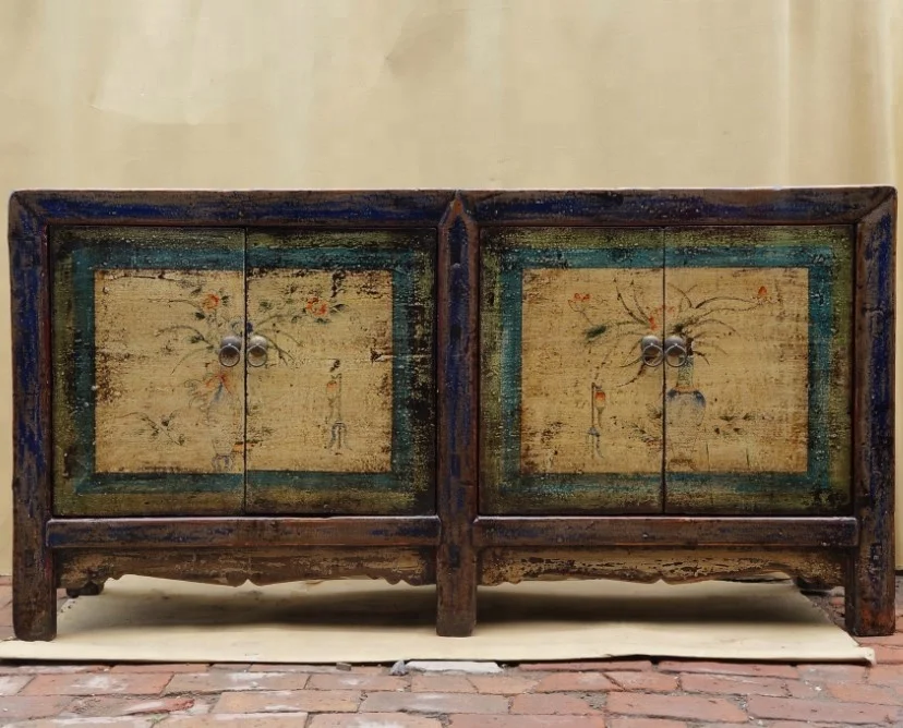 Antique vintage rustic china Country furniture solid wood dining room sideboard