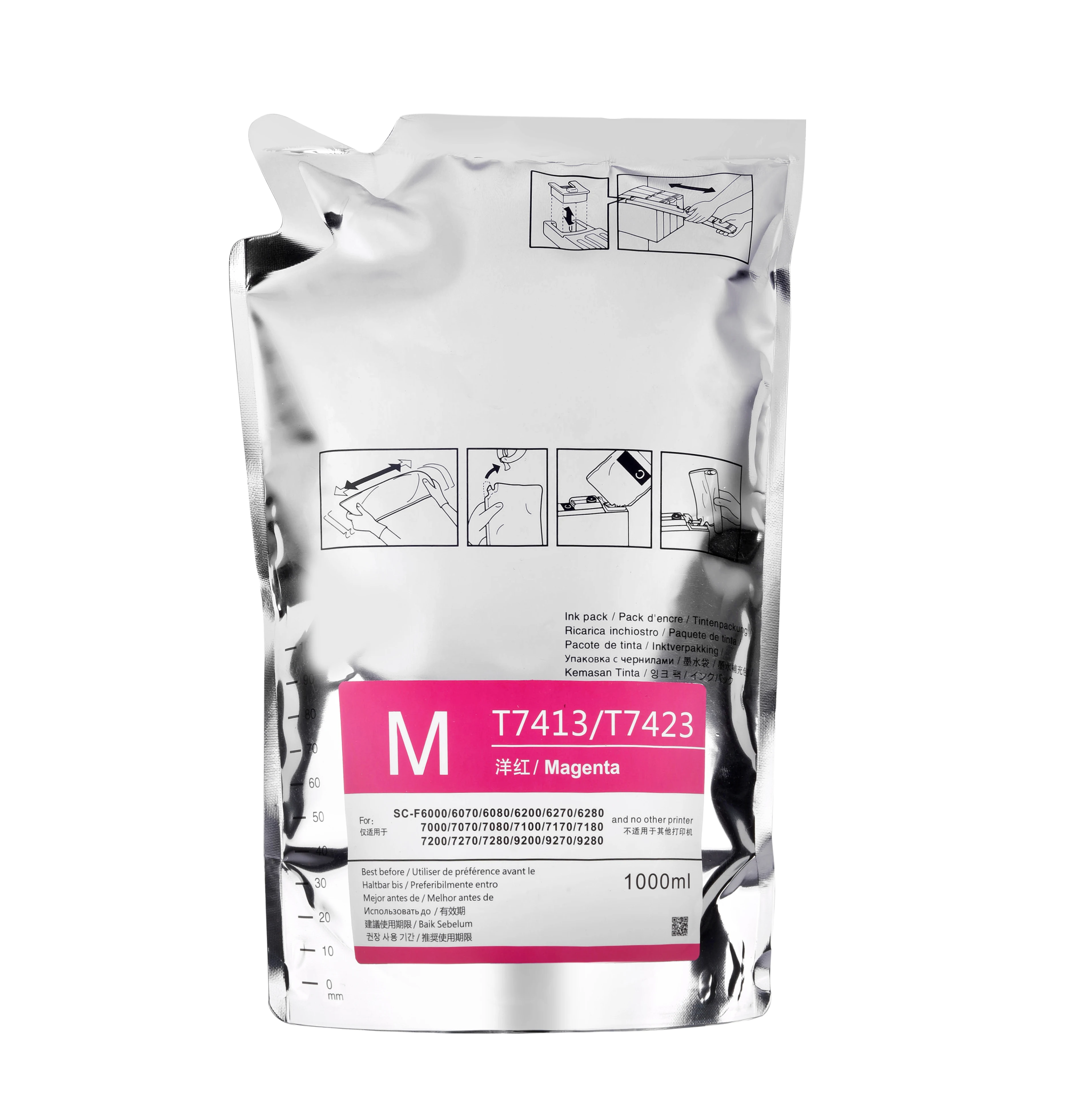 High Quality Compatible Refill Sublimation ink C-M-Y-K-LC-LM for Epson/ Mimaki/ Mutoh printer