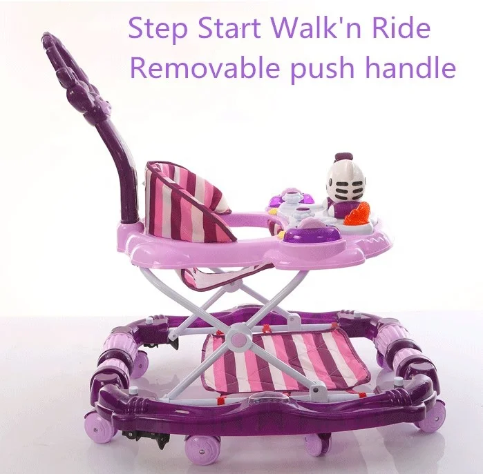 2018 baby walker Height adjustable inflatable  multifunctional baby walker with lovely music cartoon