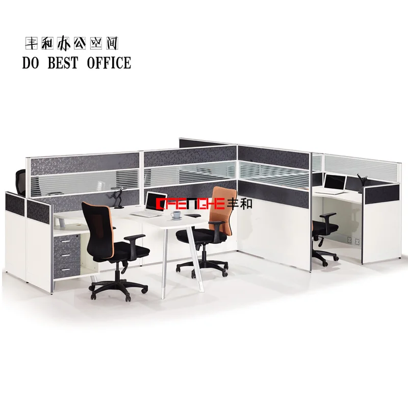 
aluminum profile wall partition modular pentagon workstation furniture in office 