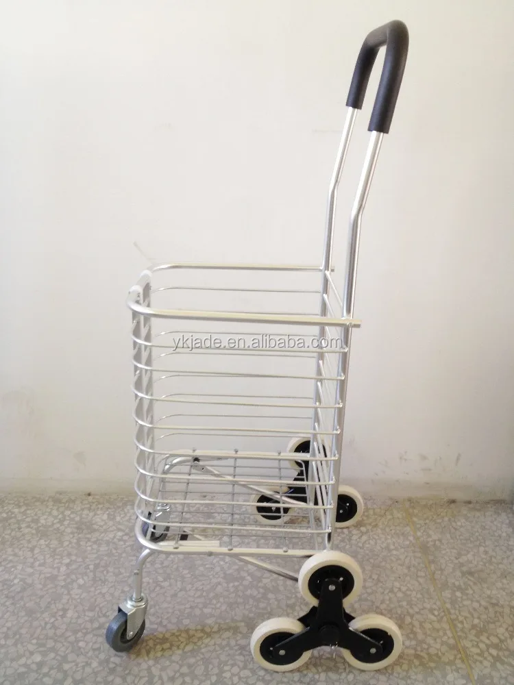 Aluminum wholesale supermarket folding grocery shopping easy carry torlley carts lightweight foldable custom colorful carts