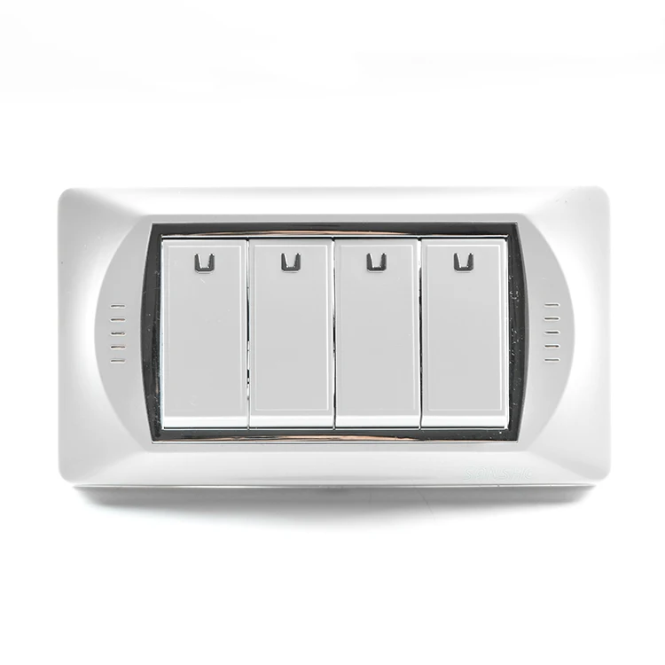 SANSHE White PC Material Electrical 16A 250V Wall French standard switch and sockets