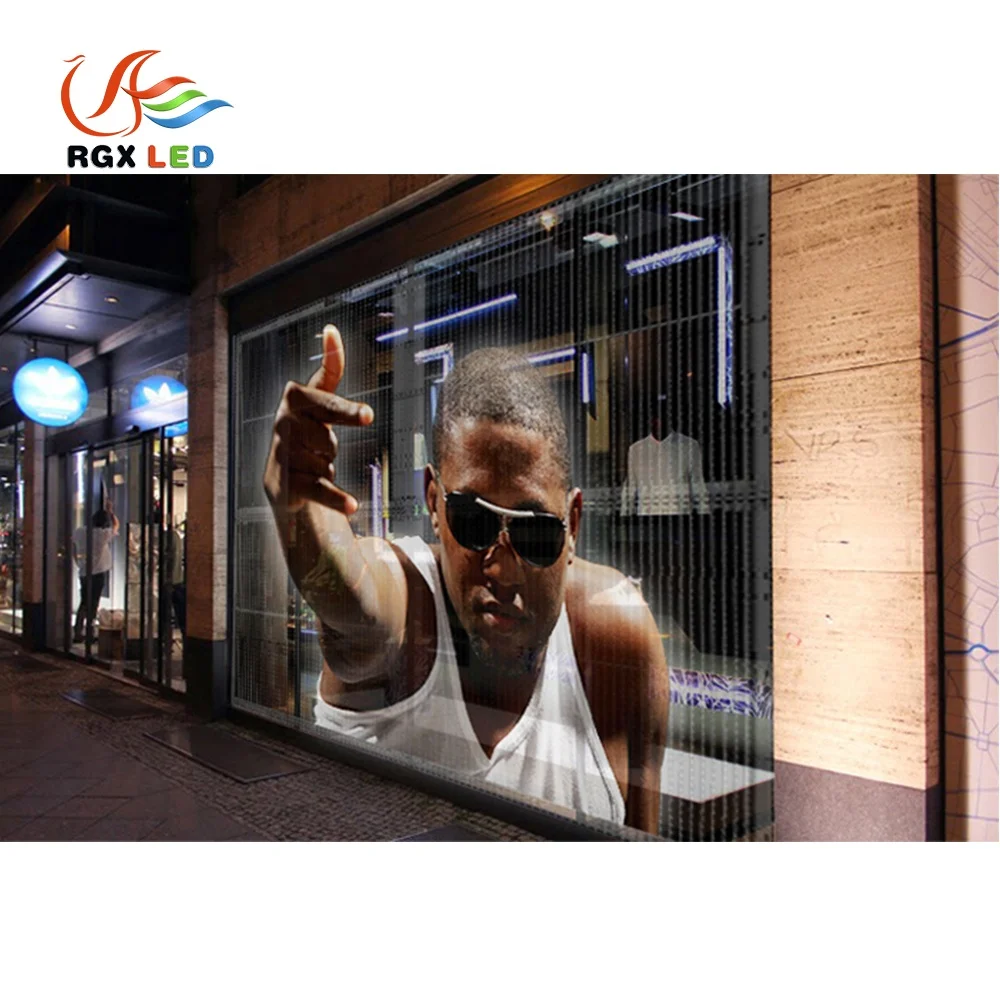 Outdoor P12 P16 Glass Transparent Led Display Screen for shop window Advertising