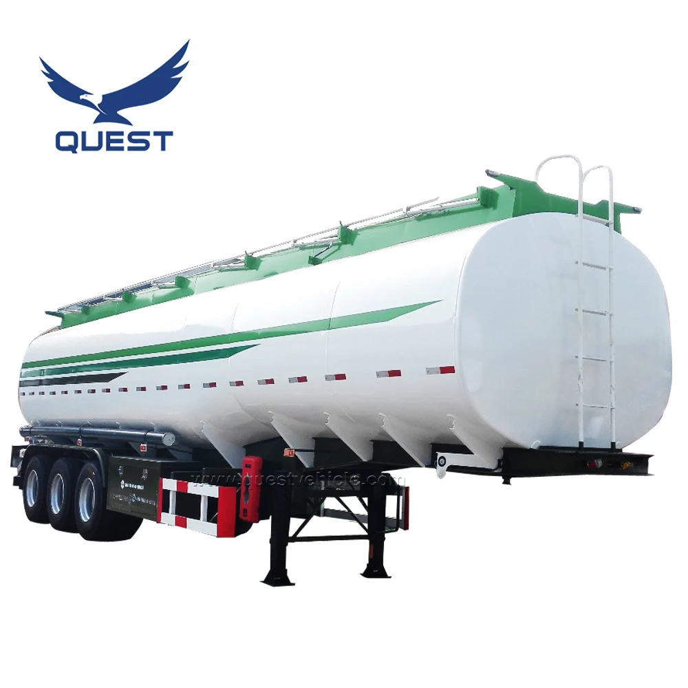 QUEST 40000-50000L Tri-axle carbon steel oil tank/fuel transport tanker semi truck trailer for sale