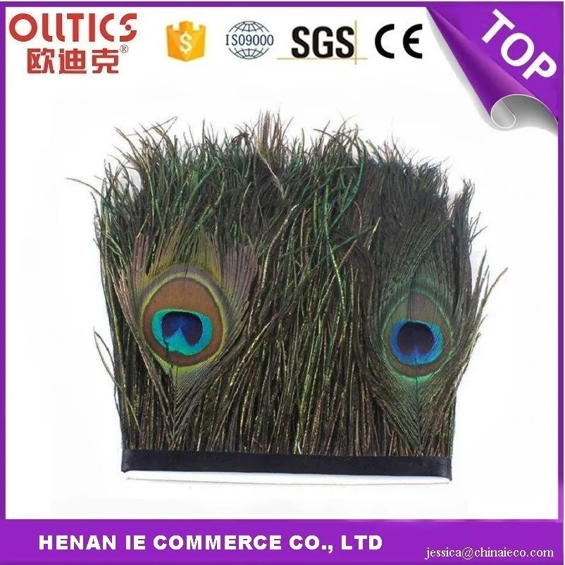 Peacock feather trim for masquerade peacock feathers for evening dresses