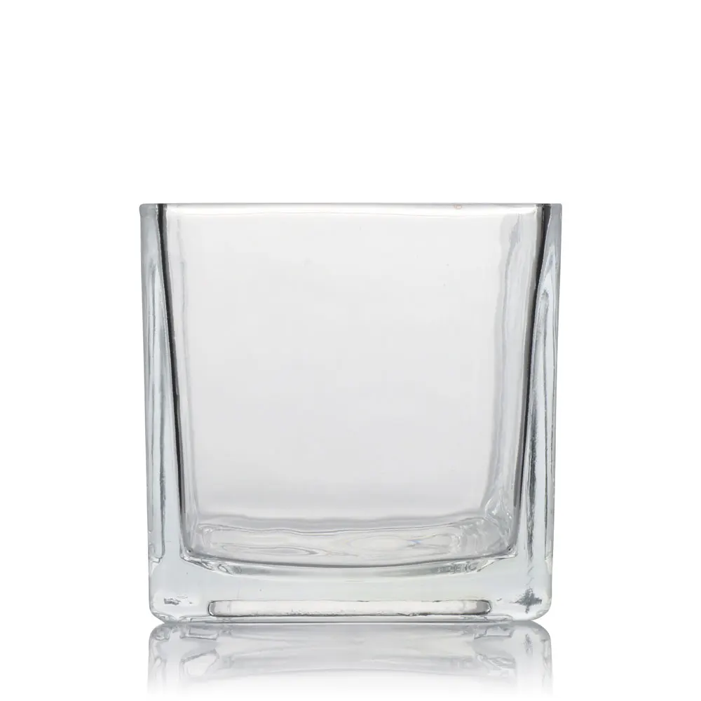 decoration clear glass non acrylic rectangular vase
