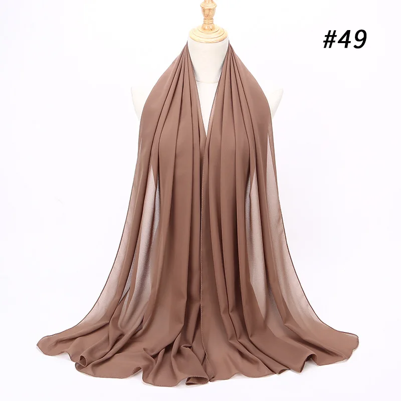 
Voile TUDUNG Premium Solid Color Bubble Georgette Muslim Women Headband Hijab Scarf Chiffon 