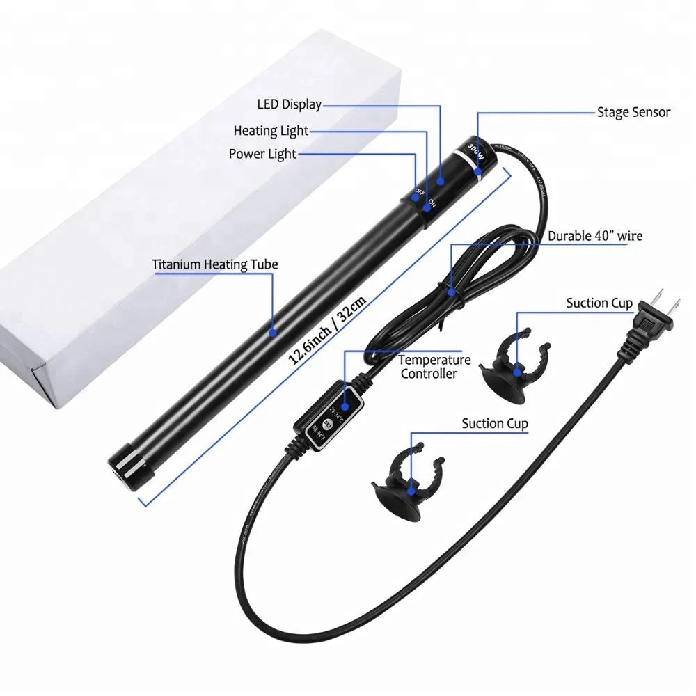 Seabillion Titanium Shell Submersible Aquarium Heater Fish Tank Water Heater Thermostat Heating Rod