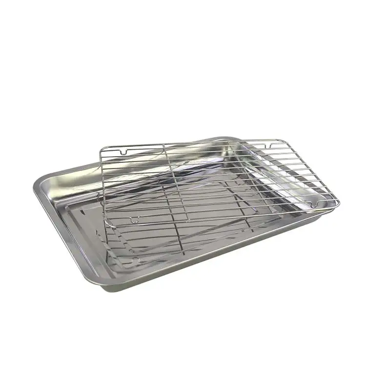 
Stainless Steel Baking Pan Tray Cookie Baking net with Cooling Rack 