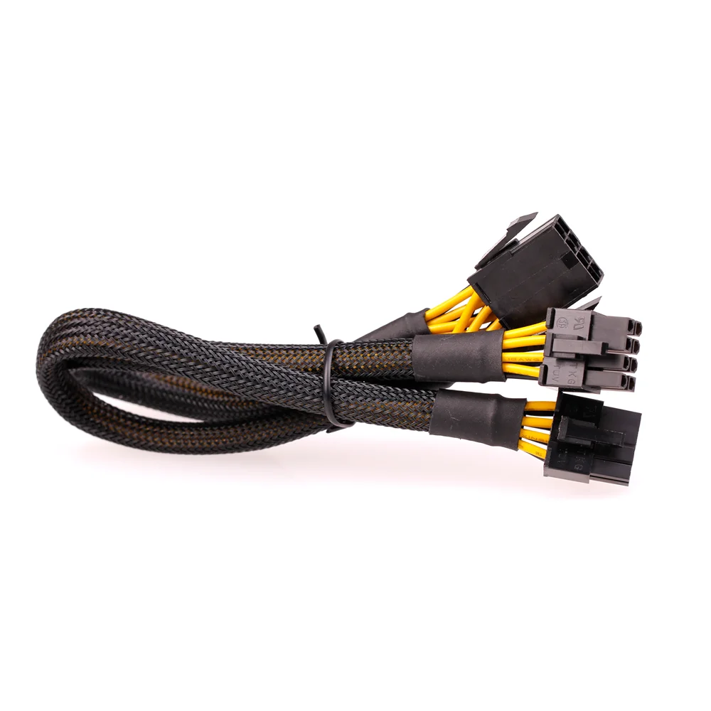 High Quality Sleeved 8pin to dual 8/(6+2)pin extension power supply cable