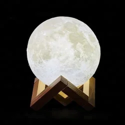 Dimmable with Tap Control USB 16 colors mini full 3d print led moon shaped night light lamp led 3d moon lamp