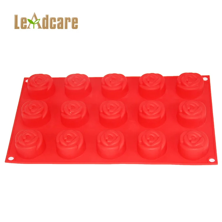 15 cavity rose flower shaped silicone chocolate mold chocolate baking mold chocolate cake candy mold
