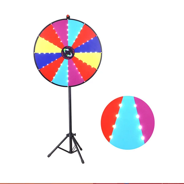 prize wheel 30 inches LED iron foot spin wheel